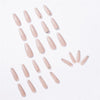 Evaporated Milk Tea Color Full Diamond Long Ballet Wear Nail Finished Nail Patch