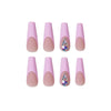 Peach Pink French Plum Blossom Diamond Drop Long Ballet Wear Manicure