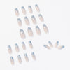 Gray Blue Cotton Cloud Wearing Nail Finished Soft Nail Fake Nail  Patch  Removable