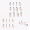 Gray Blue Cotton Cloud Wearing Nail Finished Soft Nail Fake Nail  Patch  Removable