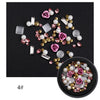 Nail Art Metall Blume Katzenauge Jade geformt spitze Strass Nail Art Perle Schmuck