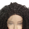 Dark Brown African Fashion Small Curly Wig, Chemical Fiber Half Hand Crochet Front Lace Headgear