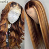 Straight Highlight Lace Front Wig Mid-Section Dyeing Gradient