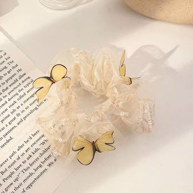 Women's Mesh Pig Intestine Ring Butterfly Hair Accessories