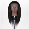 Real Hair Dark Skin Headform Black Mannequin Head