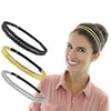 Adjustable Elastic Woven Headband Three Strands Twisted Gold Silver