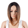 Black brown gradient short ladies wig cover