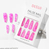 Bright Oil Color Marble Pattern European And American Style Long Fake Nails