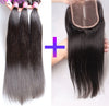 Straight Human Hair Curtain Hair Weft With Closure Wig Accessories Real Hair Block