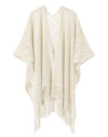 Warp Knitted Solid Color Tassel Thin Hollow Shawl