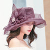 Women's Sun Hat Mesh Bowler Hat Organza Summer Sunshade