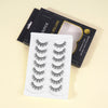 Wispy Natural Faux Mink Cat-Eye Look, False Eyelashes, 15mm 3D Vegan 7 Pairs Full Strip Clear Band (BO22-3)