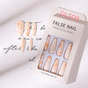 Bright Oil Color Marble Pattern European And American Style Long Fake Nails