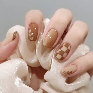 Kurixiang Latte Pull Wearing Nail Patch Nail Patch