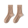 Herbst und Winter Mittellange, knochenlose, verdickte, einfarbige Baumwollsocken für Damen