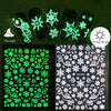 Nail Art Luminous Sticker Christmas Snowflake Luminous Nail 3D Adhesive Sticker