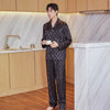 Men's Imitation Silk Spot Thin Pajamas Dad Home Service