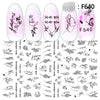 1pc Flowers Rose Red Black Sliders Adhesive Decoration Nail Art Stickers Russian Design 3D Adhesive Slider Decals