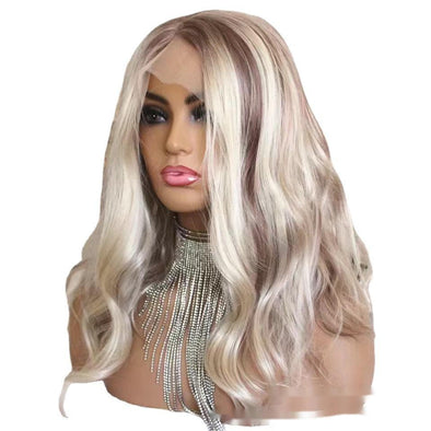 Brown Big Wave Chemical Fiber High Temperature Silk Wig Headgear