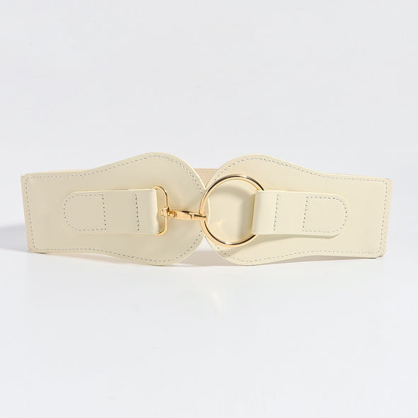 Women's Simple Sweet Cool PU Leather Decoration Wide Belt