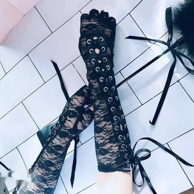 Beautiful Personality Lace Strap Gloves