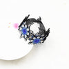 Rhinestone Flower Plate Hair Tie