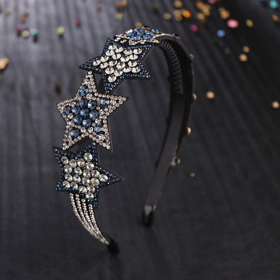 Korean Style Five-pointed Star Headband Czech Drill Headdress