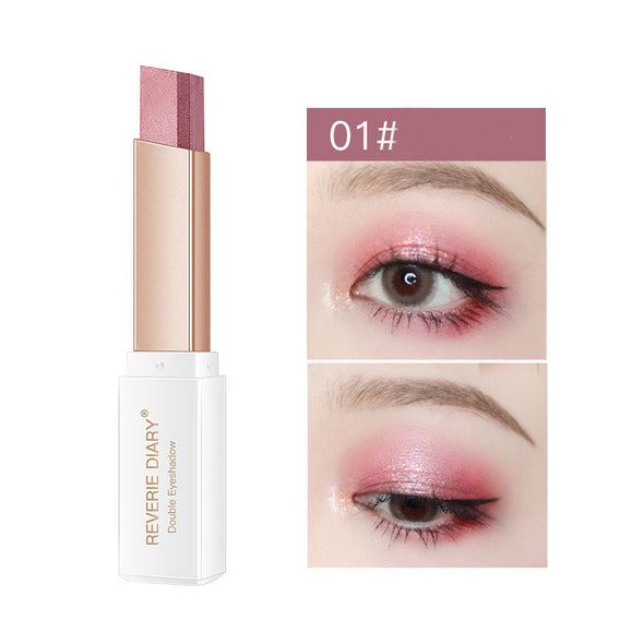 Тіні для повік Lazy Eyeshadow Stick Stereo Gradient Shimmer Double Color Eye Shadow Pen Водостійкі Тіні для повік, які легко наносити