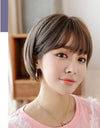 Wig female short hair Korean air bangs bobo wave head realistic chemical fiber wig headgear