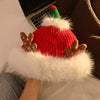 Cute Christmas Antlers Plush Bonnet Children