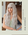 Silver Pink Curly Long Hair Full-head Wig Natural Realistic Fluffy Lolita Anime Cosplay