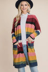 BOMBOM Strickjacke mit Farbblockdesign und offener Vorderseite