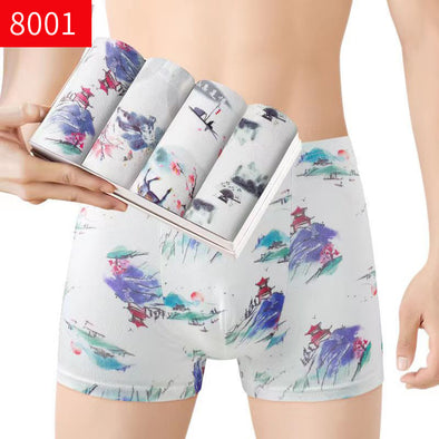 Herren-Boxershorts mit mittlerer Taille, atmungsaktive Jugend-Boxerunterwäsche