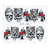 Halloween Theme Skull And Devil Water Transfer Nail Stickers