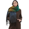 European And American Ladies Shawl Gradient Color Tassel Scarf