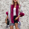 Women's Striped Knitted Tassel Cloak Loose Ethnic Style