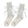 Thin French Ribbon Bow Tube Socks For Children