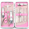 Nail Clipper Set Stainless Steel 12 Piece Pink Flower Nail Scissors Manicure manicure tools rose -12