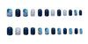 Sea Blue Smudged Fake Nail Stickers Wear Nails