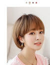 Wig female short hair Korean air bangs bobo wave head realistic chemical fiber wig headgear