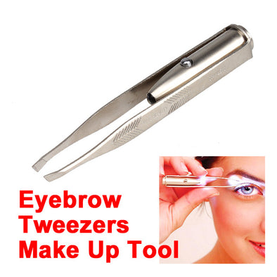 Make-Up-Tool LED Licht Wimpern Augenbrauen Haarentfernung Pinzette Edelstahl YF2021