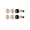 Women's Fashion Black Line Gold Powder Wear Manicure Nails