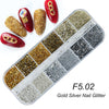 Nail Gold And Silver Glitter Laser Sequins