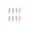 Ladies Pink Gradient Color Wear Long Nail Stickers