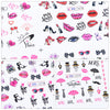 Fashion Ins Style Nail Applique Love Bear Red Lips Watermark Sticker Set