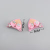 2pcs Set Cute Clips For Girls Glitter Rainbow Felt Fabric Flowers Hairpins Cat Ears Bunny Barrettes Kids Hair Accessories