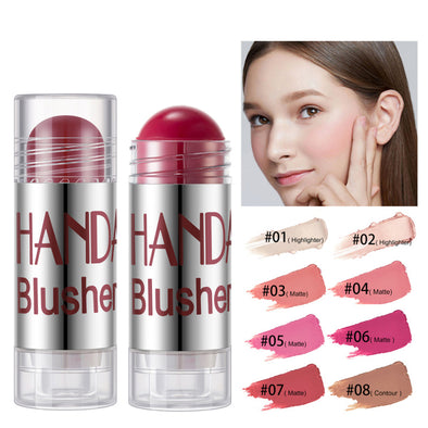 Wangenrouge Schimmer Rouge Stick Gesichts-Make-up Highlighter Bronzer Konturcreme Langanhaltende Gesichts-Make-up-Kosmetik