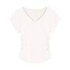 V-neck Short-sleeved Shoulder T-shirt Design Tight Waist Bottoming Shirt