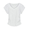 V-neck Short-sleeved Shoulder T-shirt Design Tight Waist Bottoming Shirt