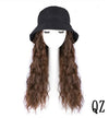 Hat wig one female wig female long hair natural fashion long curly hair big wave